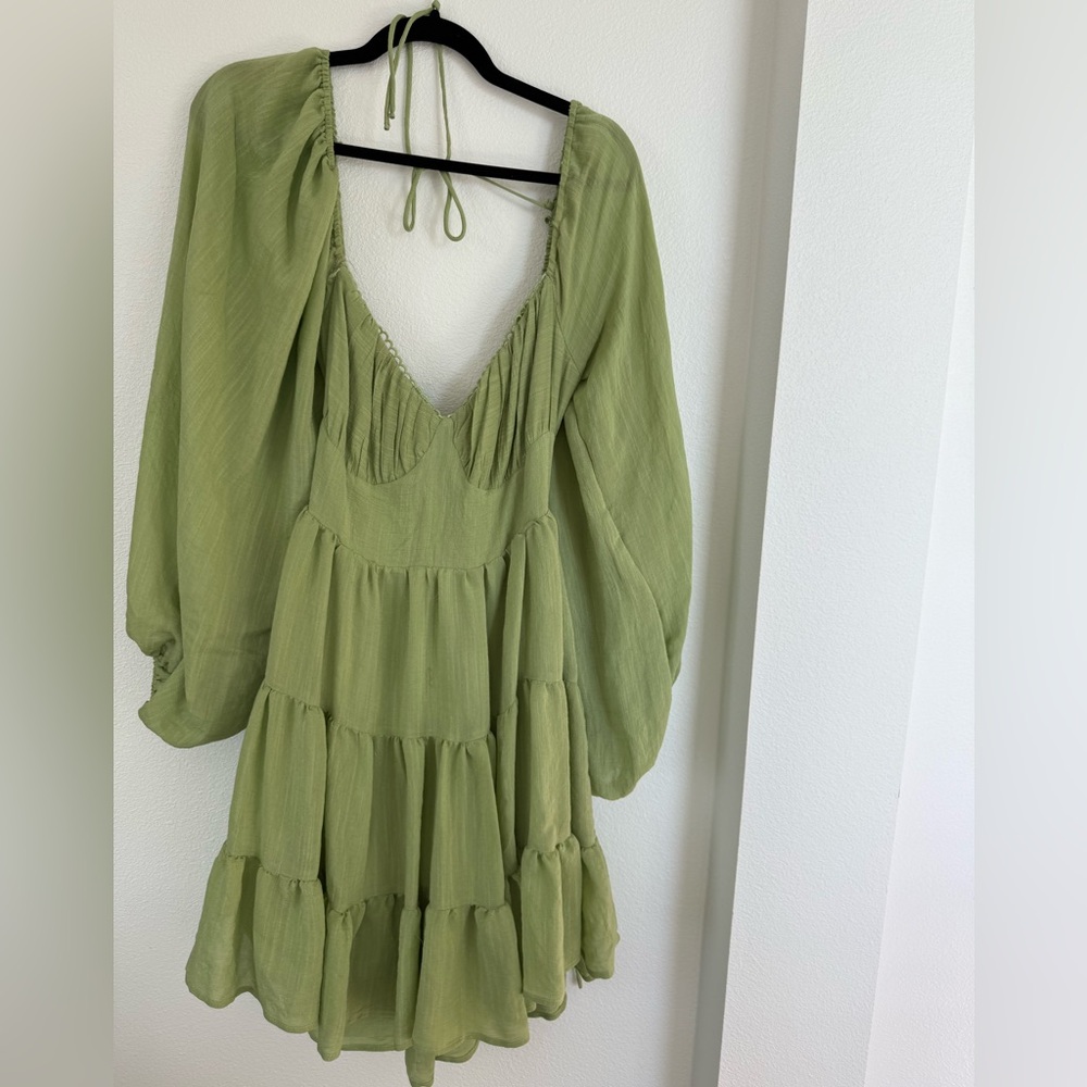 Princess Polly Green Long Sleeve Dress